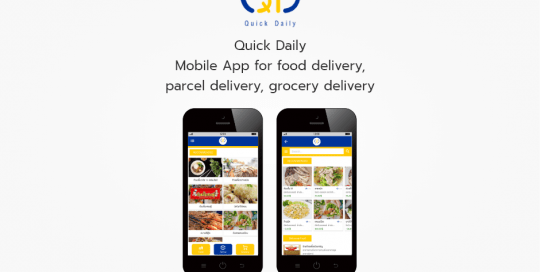 Quick Daily Mobile App for food delivery, parcel delivery, grocery delivery